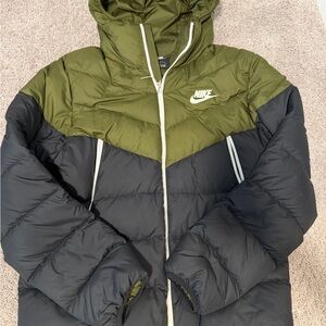 Nike Olive and Black Hooded Jacket